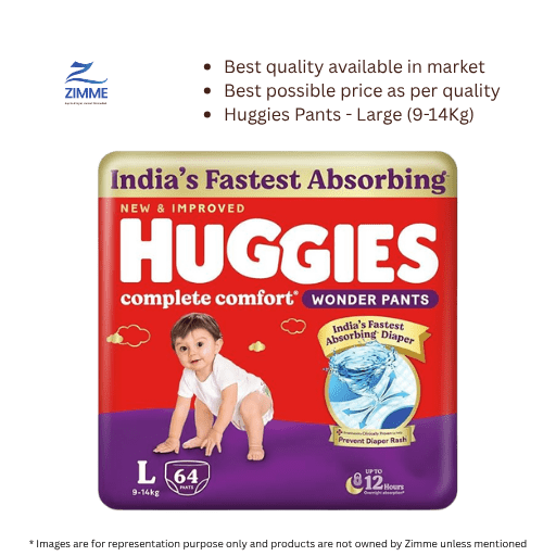 Huggies Comfort Wonder - Large (9-14Kg) - 64 Pieces