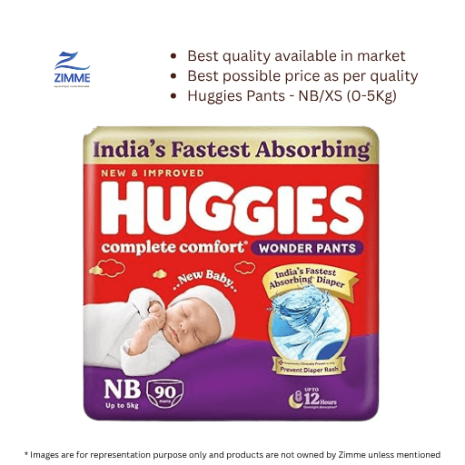 Huggies Comfort Wonder - NBXS (0-5Kg) - 90 Pieces