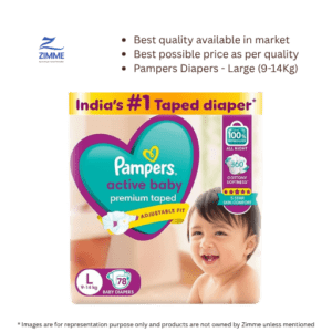 Pampers Active Baby Diapers – Large (9-14Kg) – 78 Pieces