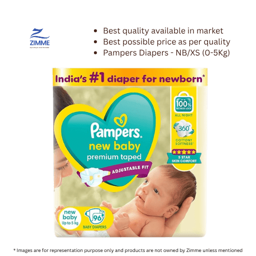 Pampers Active Baby Diapers - NBXS (0-5Kg) - 96 Pieces