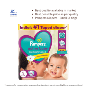 Pampers Active Baby Diapers – Small (3-8Kg) – 92 Pieces