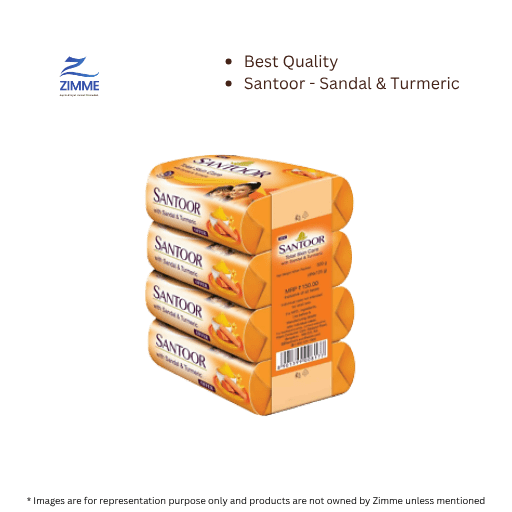 Santoor Soap - Sandal & Turmeric (4 x 125 g)