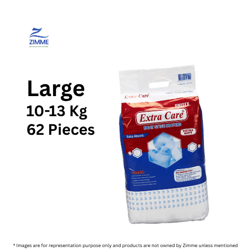 Extra Care Diapers - Large (10-13Kg) - 62 Pieces