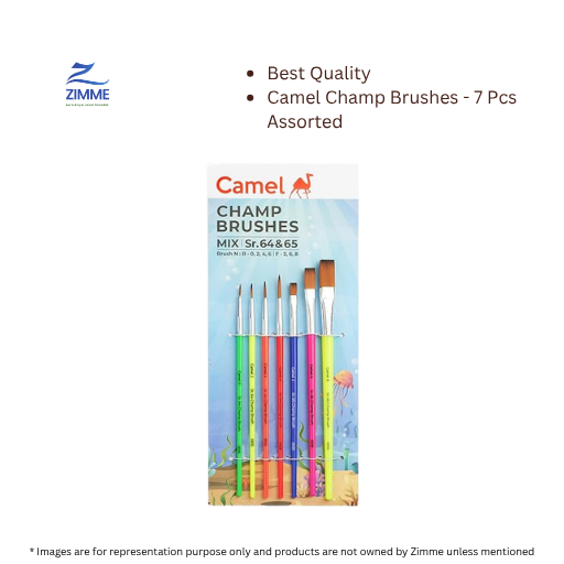 Camel Champ Brushes - 7 Pcs Assorted