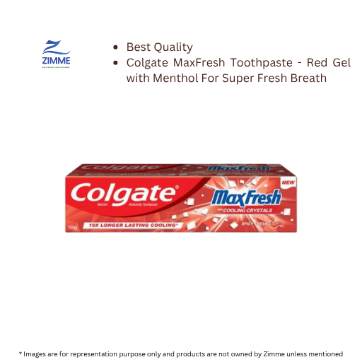 Colgate MaxFresh Toothpaste - Red Gel with Menthol For Super Fresh Breath