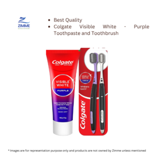 Colgate Visible White – Purple Toothpaste and Toothbrush