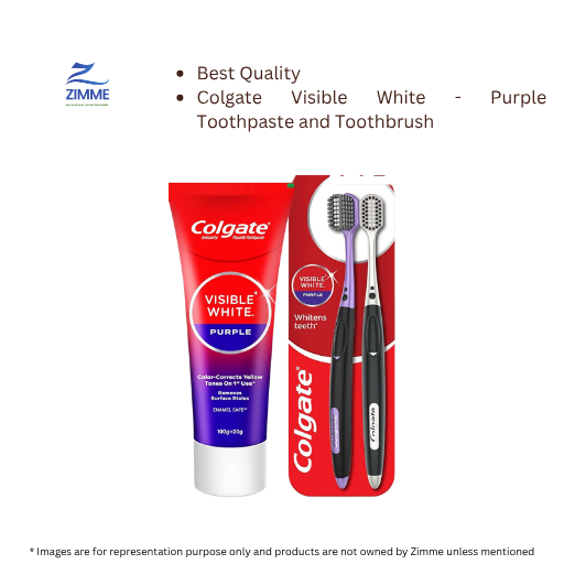 Colgate Visible White - Purple Toothpaste and Toothbrush