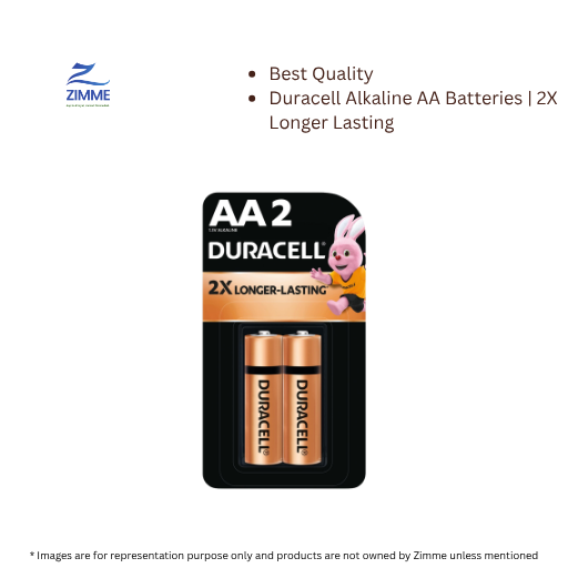 Duracell Alkaline AA Batteries | 2X Longer Lasting - Pack of 2