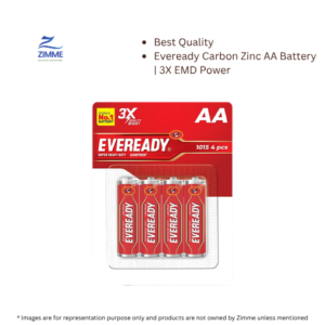 Eveready Carbon Zinc AA Battery | 3X EMD Power – Pack of 4