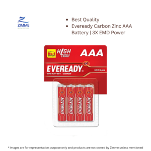 Eveready Carbon Zinc AAA Battery | 3X EMD Power – Pack of 4