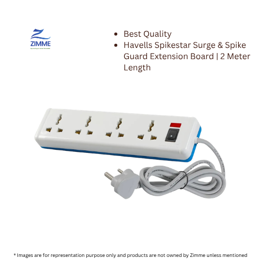 Havells Spikestar Surge & Spike Guard Extension Board | 2 Meter Length