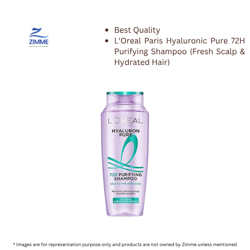 L'Oreal Paris Hyaluronic Pure 72H Purifying Shampoo (Fresh Scalp & Hydrated Hair)