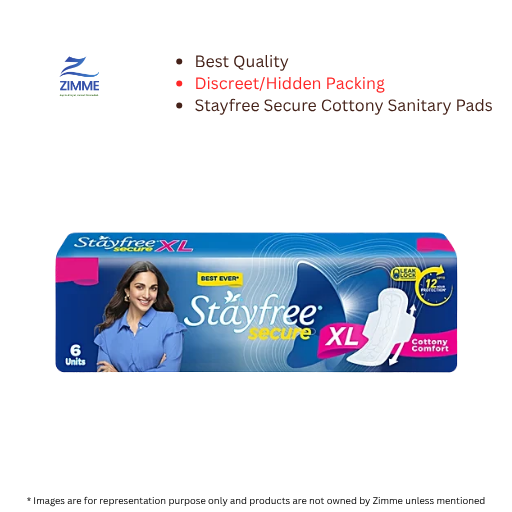 Stayfree Secure Cottony Sanitary Pads - XL - 6 Pc