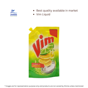 Vim Lemon Dishwash Liquid Pouch – 155 ml