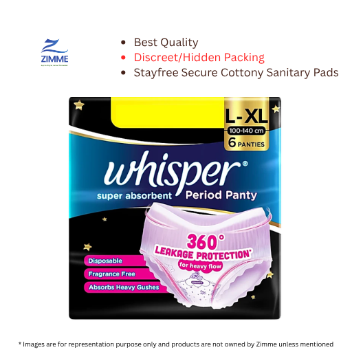 Whisper Super Absorbent Period Panty (Pants) - L-XL - 6 Pc