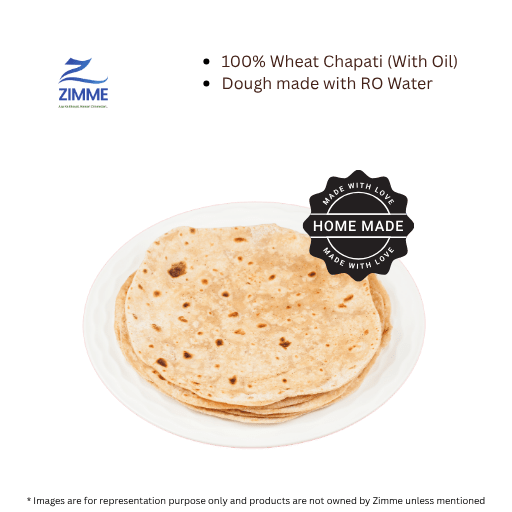 100% Wheat Chapati (with Oil) - 2 Pc