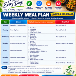 Daily Meals Plan (Monthly Subscription)